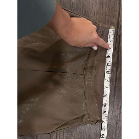 Sage the Label Tan Faux Vegan leather High-Rise Straight Leg Pants Size XS - Picture 11 of 16